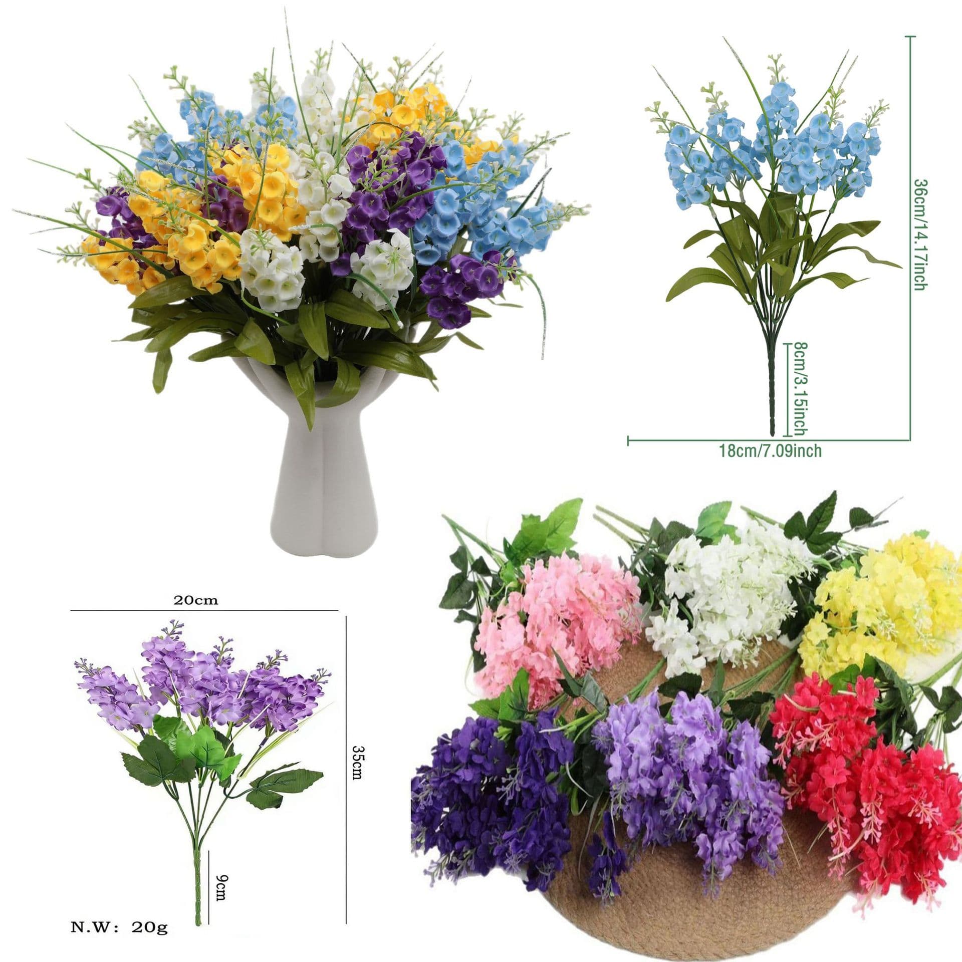 Simulated flower hyacinth, home indoor flower arrangement decoration, wedding road layout, shooting props, artificial flowers wholesale