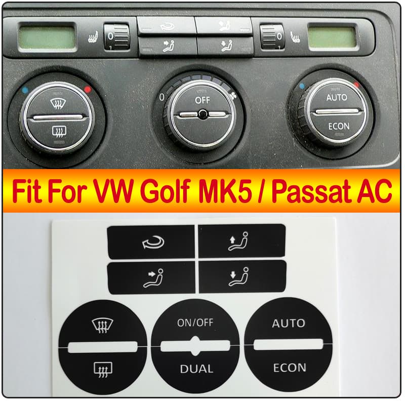 Applicable to Volkswagen VW GOLF MK5/Passat GOLF Passat air conditioning AC central control button repair stickers