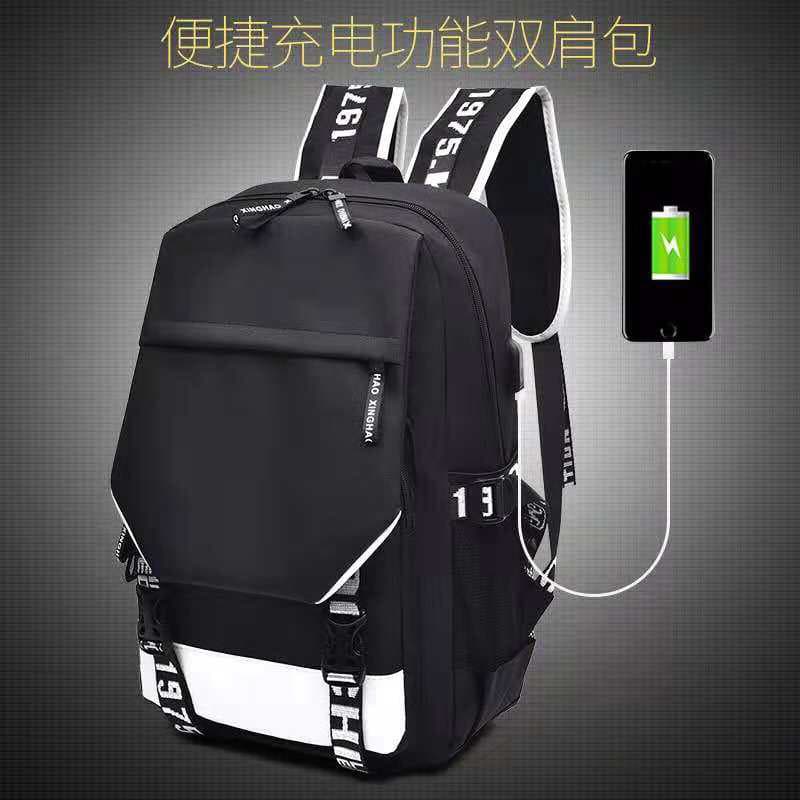 Cross-border New 2025 Oxford Cloth Fashion Backpack, USB Charging Bag, Outdoor Casual Student Backpack