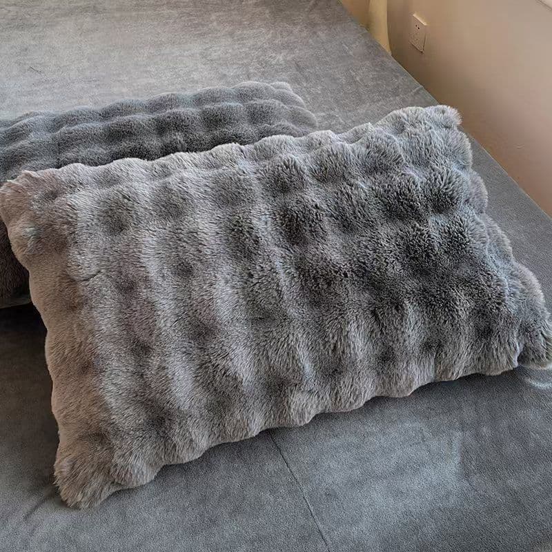 Thickened Long-haired Rabbit Fur and Milk Fleece Pillowcase - Children's 30*50 Multiple Sizes, Single or Pair, Student Pillow Protector
