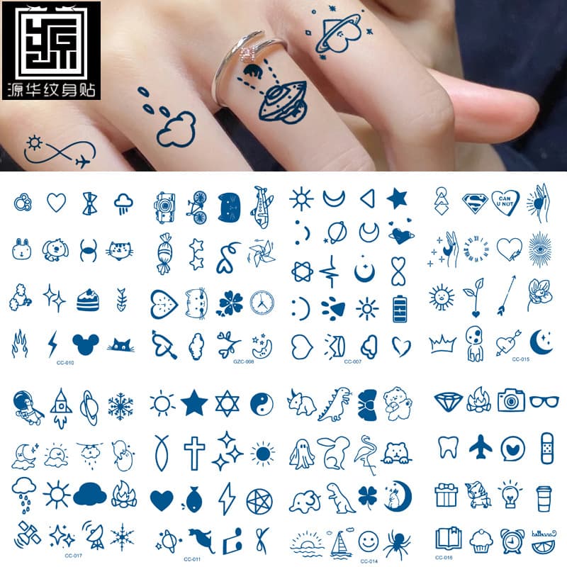 Herbal Plant Finger Snail Juice Tattoo Stickers Semi-permanent 15 Days Modern Simple Design Cartoon Style Mechanical Production