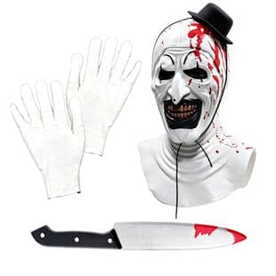 New Halloween Art the Clown Mask Bloodstained Hat Clown Headgear Masquerade Horror Cos Prop