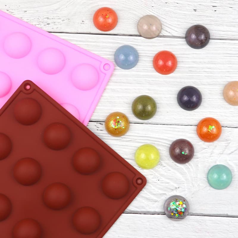 Xingka 24-connected 3D semicircle chocolate mold DIY handmade baking mold silicone ice jelly mousse mold soap