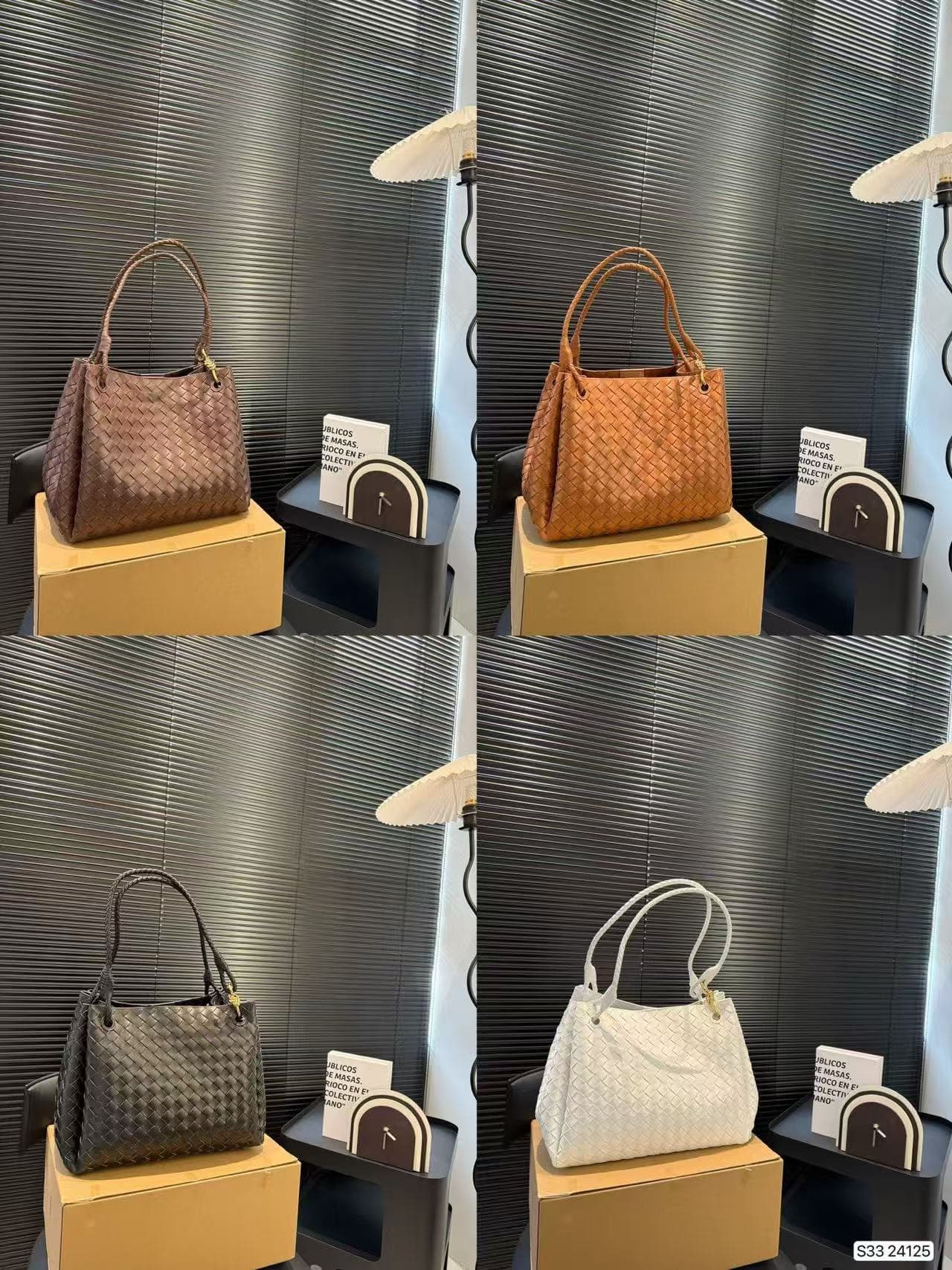 European and American luxury brand genuine leather premium minimalist elegant women's single-handle woven parachute-style women's bag