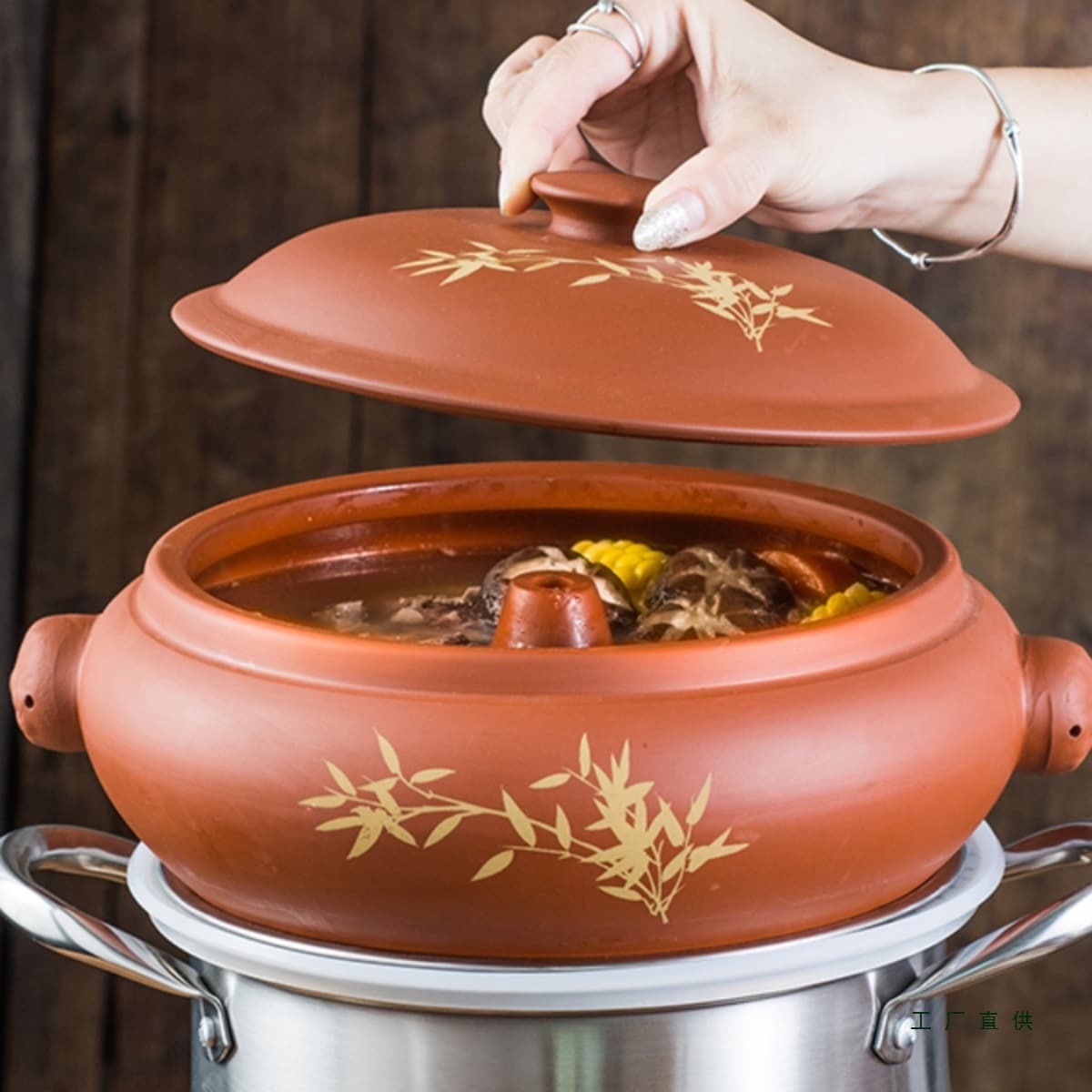 Steamed Chicken in a Clay Pot - Yunnan Style - Home Use, Commercial Use, Steam Pot Set