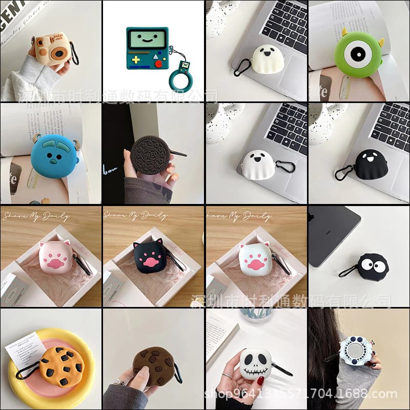 For Cartoon Silicone Soft Case Samsung Buds2 Live Pro/FE Wireless Bluetooth Headset Protective Case Cute Case