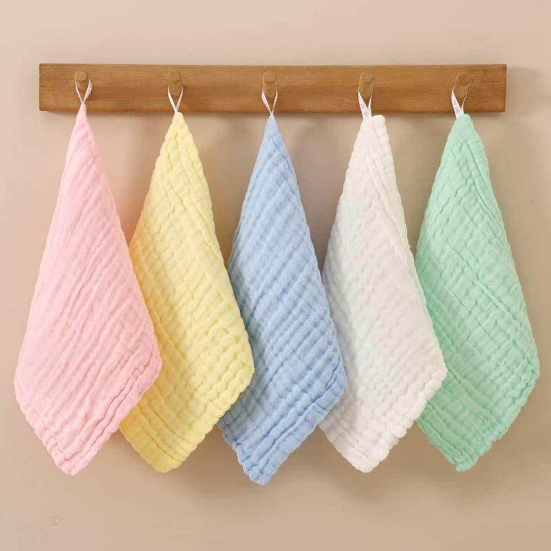 Cross-border Plain Gauze Square Bib Baby Drool Cloth Six-Layer Pure Cotton Newborn Face Towel Children's Small Towel Wholesale