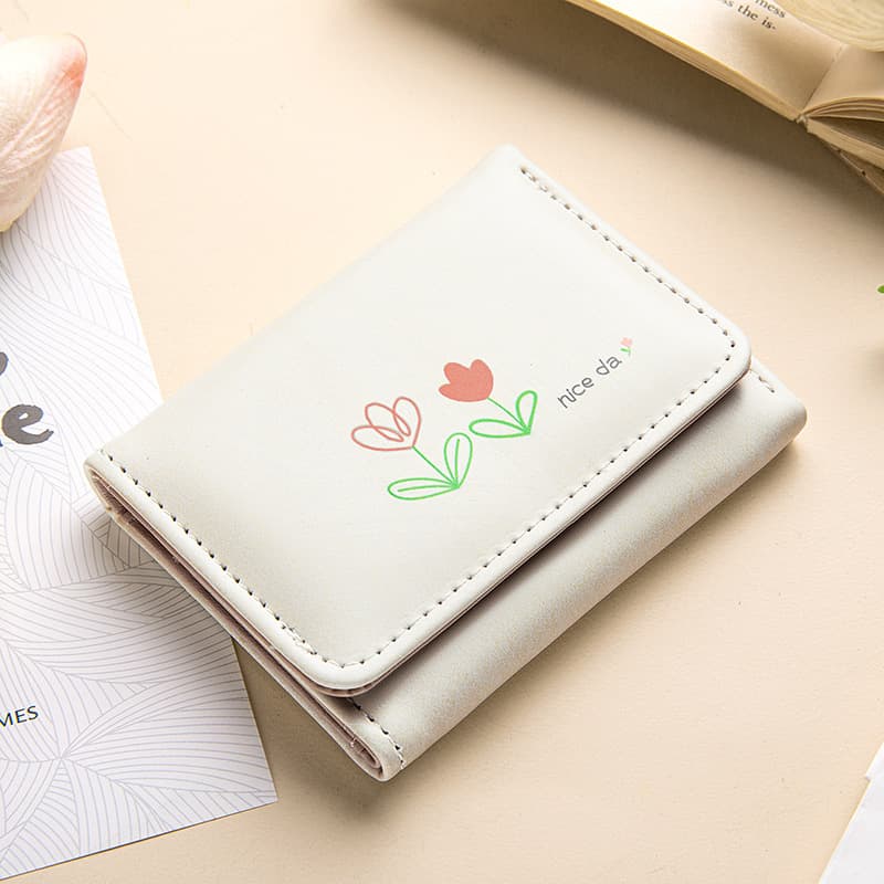 Factory Direct Tri-Fold Wallet for Women, Unique Personality, Premium Feel, Cute Cartoon Small Coin Purse, Student Short Wallet
