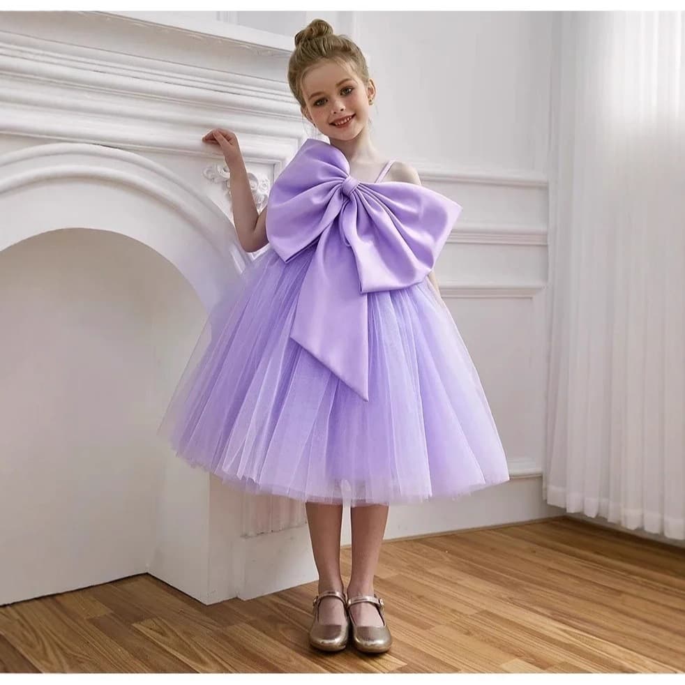 European and American children's clothing baby girl purple full moon princess dress hosting piano performance clothing children's dress