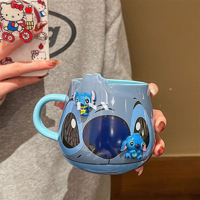 New Stitch Mug Couple Cup Home Office Cup for Women 2024 New Birthday Gift Ceramic