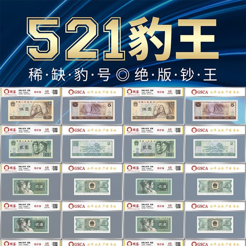 521 Leopard King Collection Book Coin Discontinued Banknote King Rating Book Classic Hundred Yuan Banknote Conjoined Banknote Collection Classic Collection