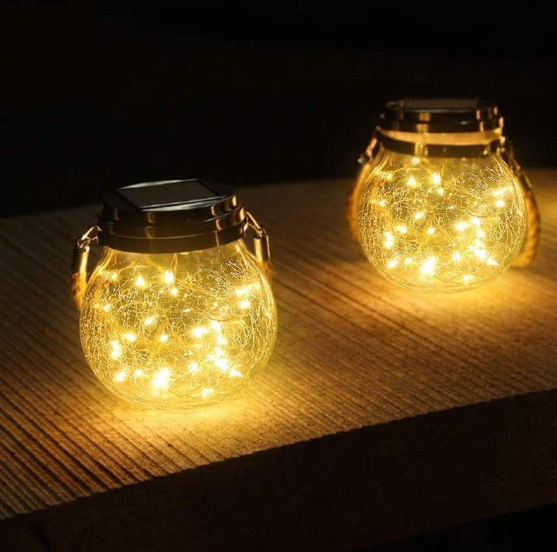 Factory direct supply solar crackle jar, sunlight jar, Mason jar, lawn light gift, home decor atmosphere ornament