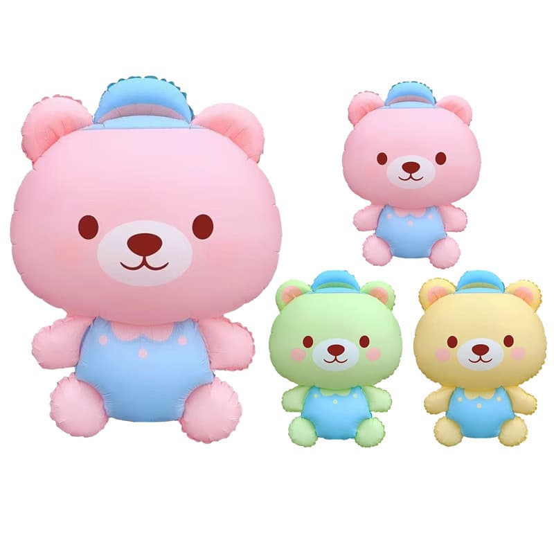 New Matte Happy Bear Balloon Cartoon Bear Street Vendor Night Market Arcade Gift Cute Animal Foil Balloon