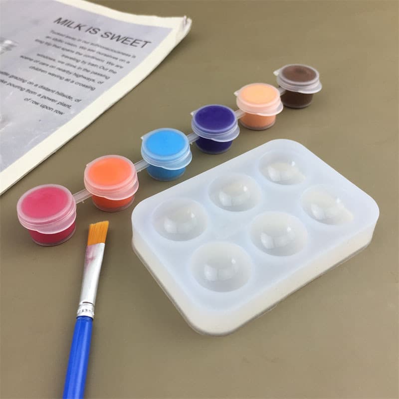 Half Round 6-Hole Palette Sphere Silicone Mold for Mousse Round Cake Ice Cube Chocolate Decoration Fondant Mold