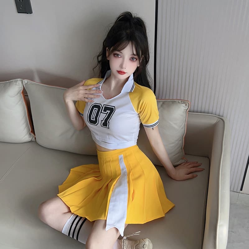 Korean Girl Group Same Style Cheerleading Women's Group Aerobics College Sports Day Performance Costume Stage Outfit