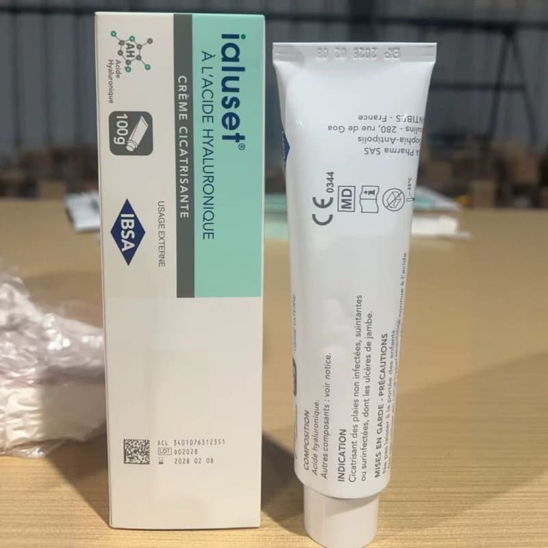IBSA France Ialuset Hyaluronic Acid Moisturizing Antibacterial Cream Anti-Wrinkle Scar Treatment for Burns A313 Partner Q