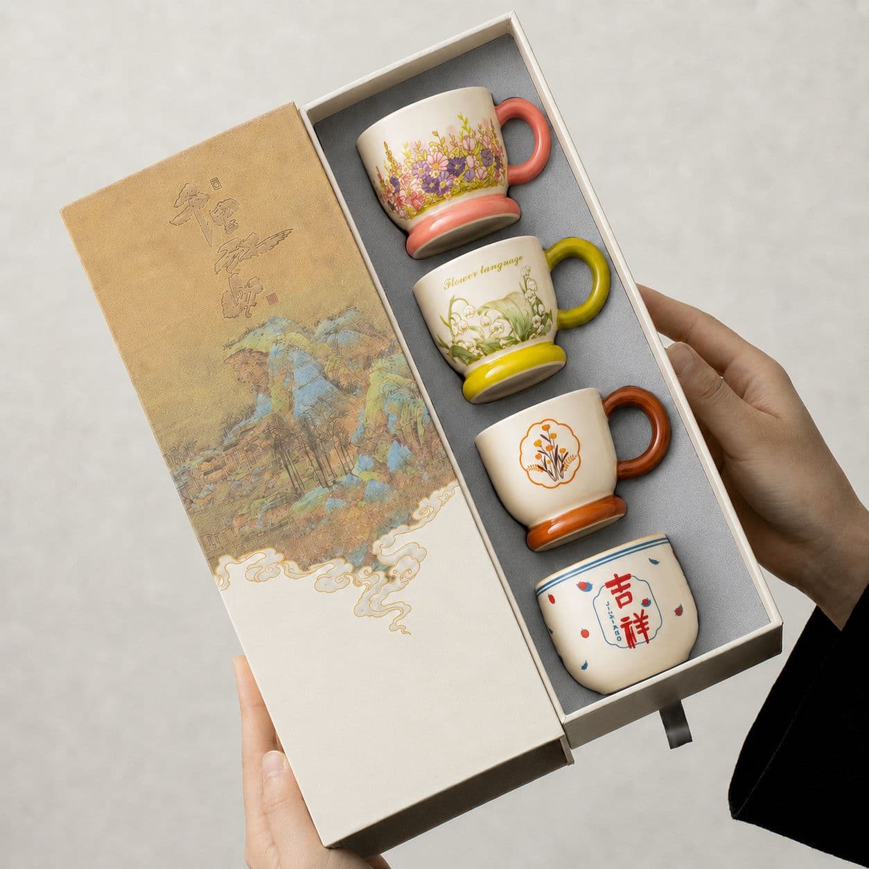 Cross-border Ceramic Coffee Cup Set Water Cup Set Creative Niche Design Afternoon Tea Cup OEM Custom Factory