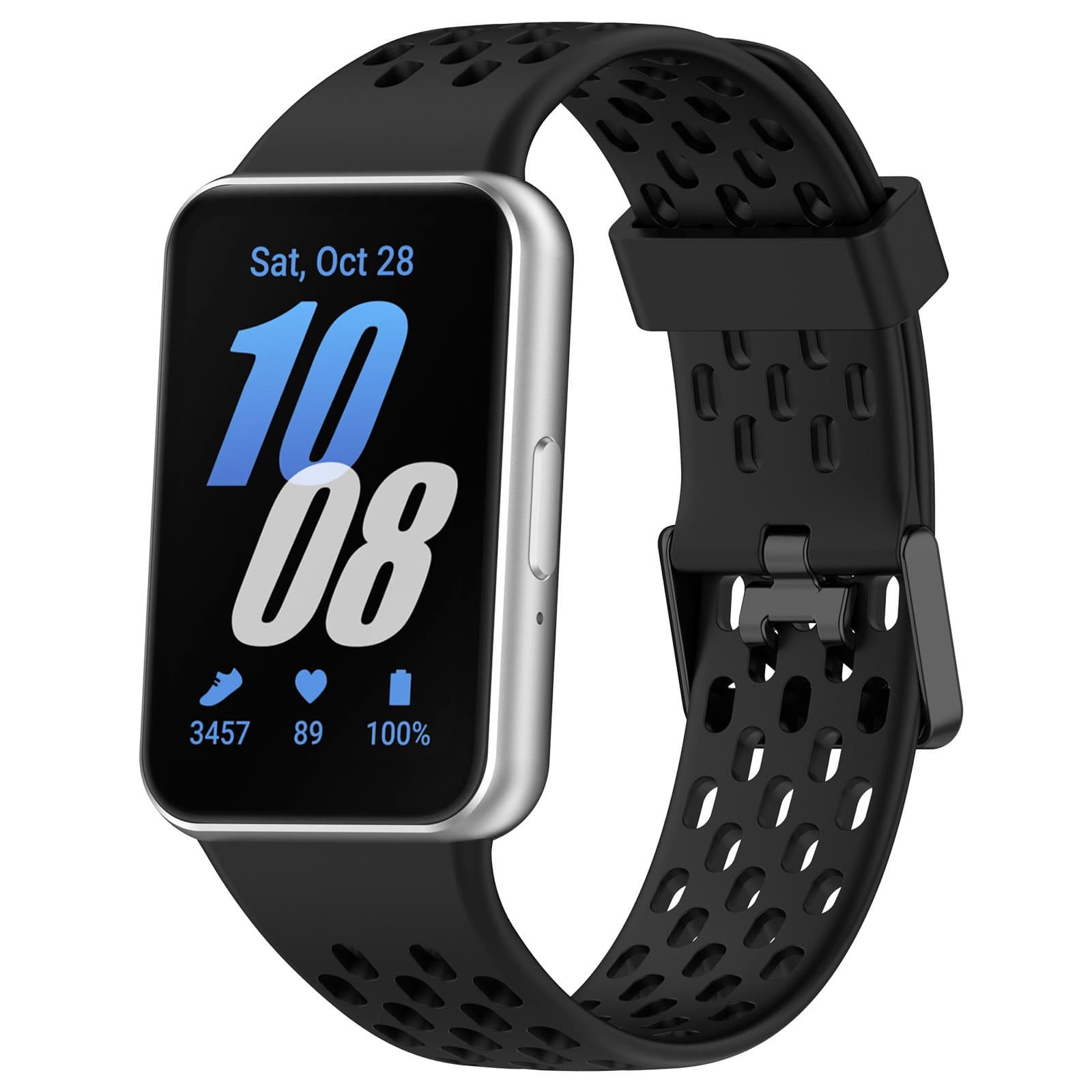 Breathable Silicone Strap for Samsung Galaxy Fit3 Holes Design Comfortable Wristband Compatible with Samsung Fit 3 SM-R390