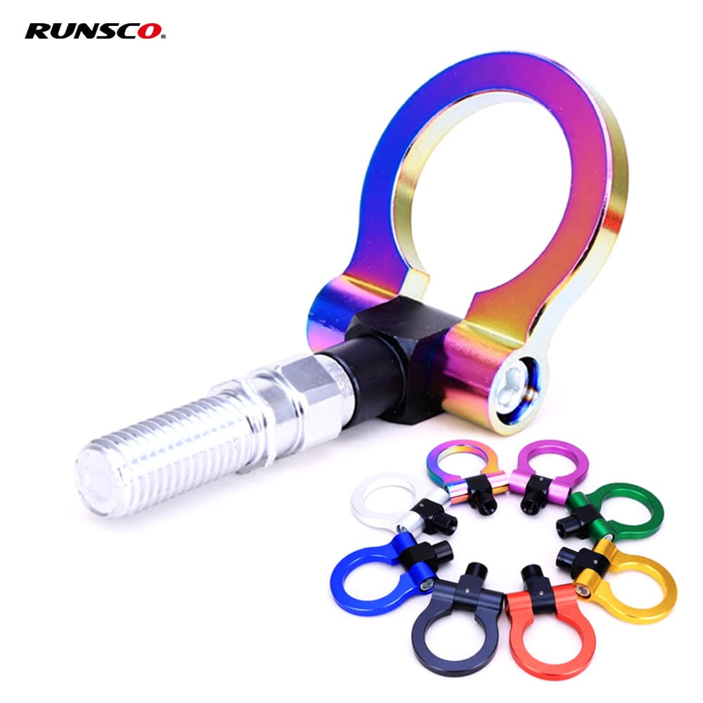 JDM Racing Style Front Bumper Tow Hook, Aluminum Alloy Towing Ring for Car Bumper, Auto Parts