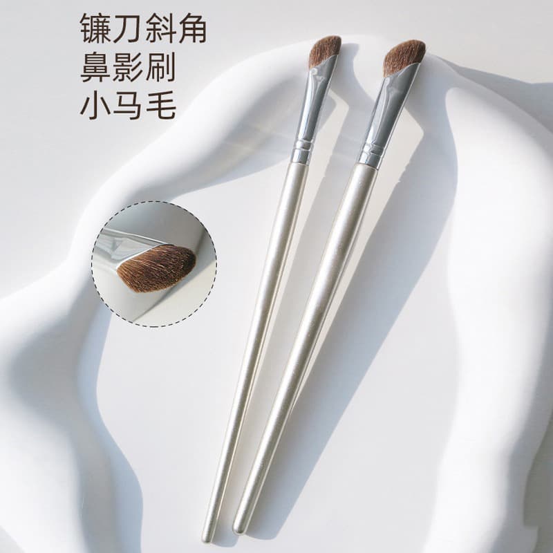 Cross-border sickle oblique head horse hair 325/326 nose shadow brush animal hair nose eye details multi-functional blending brush