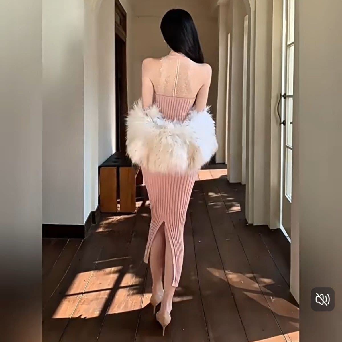 Fall/Winter Halter Neck Dress Sexy French Style Bodycon Skirt 2026 Women's Pure Desire Knit Split Long Dress New