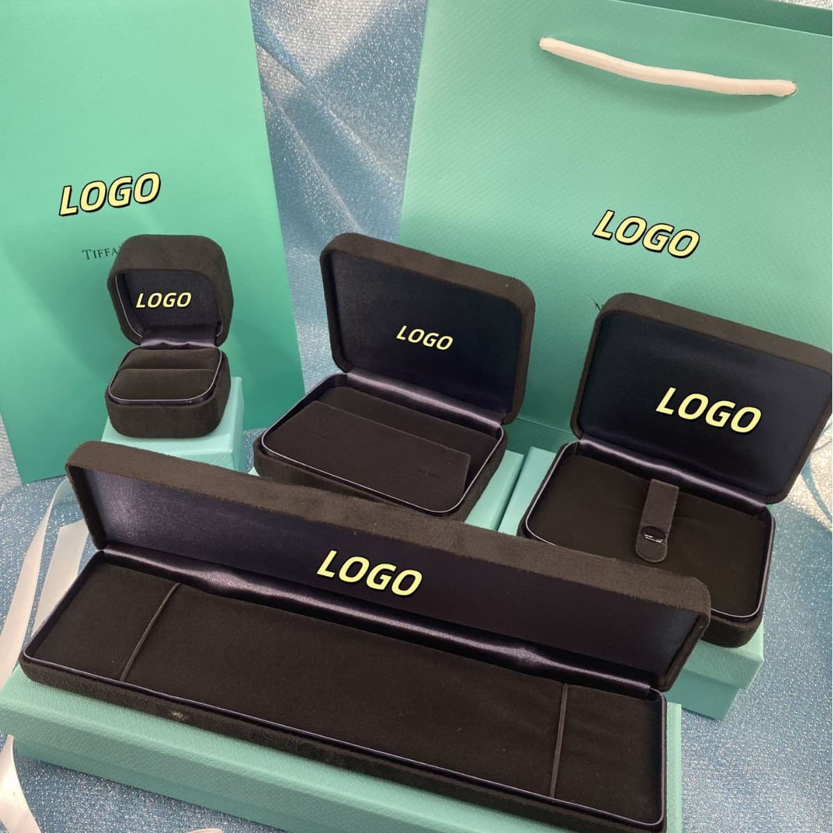 T's Green Tin Gift Box Necklace Bracelet Ring Packaging Box Jewelry Storage Box Jewelry Direct Sales Ring Box