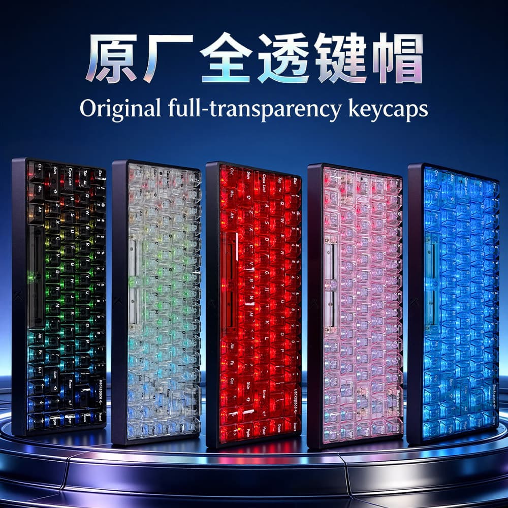 [PC fully transparent collection keycaps] cross-border hot sale English/Japanese/Russian/Korean fully transparent multi-language keys
