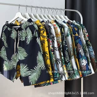 Men's Beach Shorts, Swim Trunks, Quick-Dry Anti-Embarrassment Shorts, Waterproof Loose Fit for Hot Springs and Beach