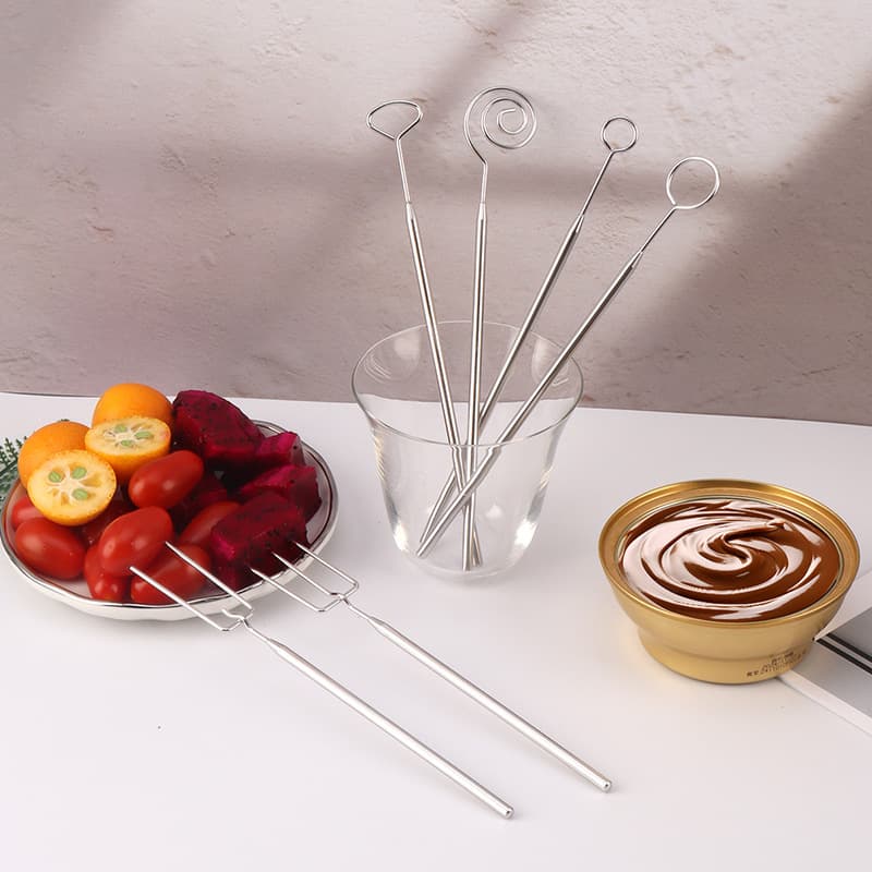 Stainless steel cheese and chocolate fondue fork accessories, multi-functional fruit salad mixer, powerful kitchen gadget