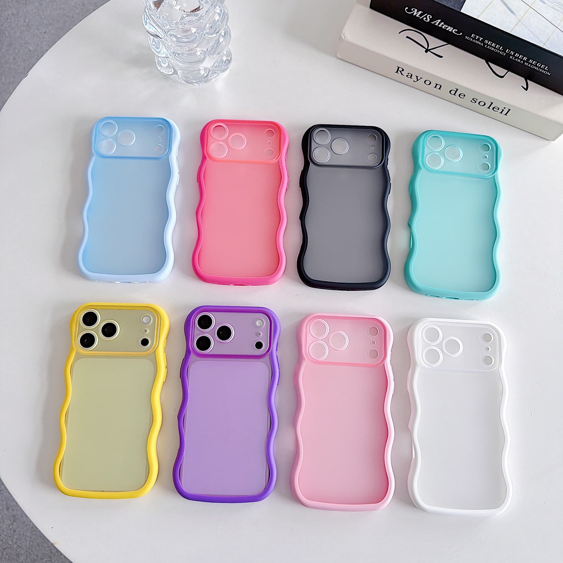 Suitable for iPhone18ProMax wave two-in-one mobile phone case candy color frosted iPhone 17 anti-fall protective cover