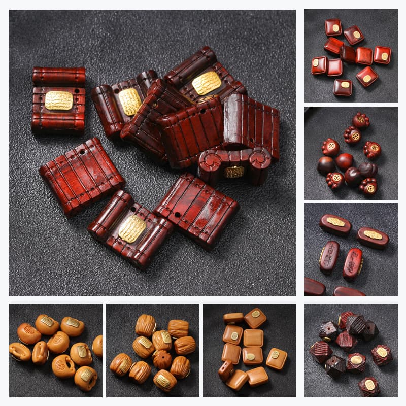 Scripture accessories rosewood sandalwood inlaid five scriptures diy bracelet jewelry pendant accessories