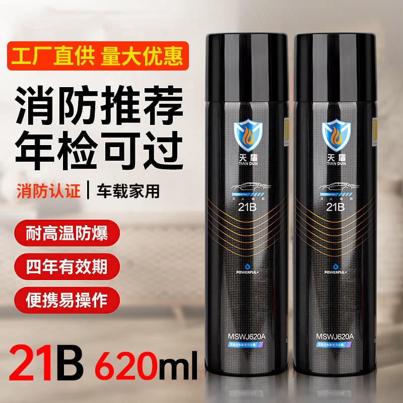 2025 New Model Car Fire Extinguisher, 21B Portable Water-Based for New Energy Vehicles, Home Use Small Three-Piece Set 600ml