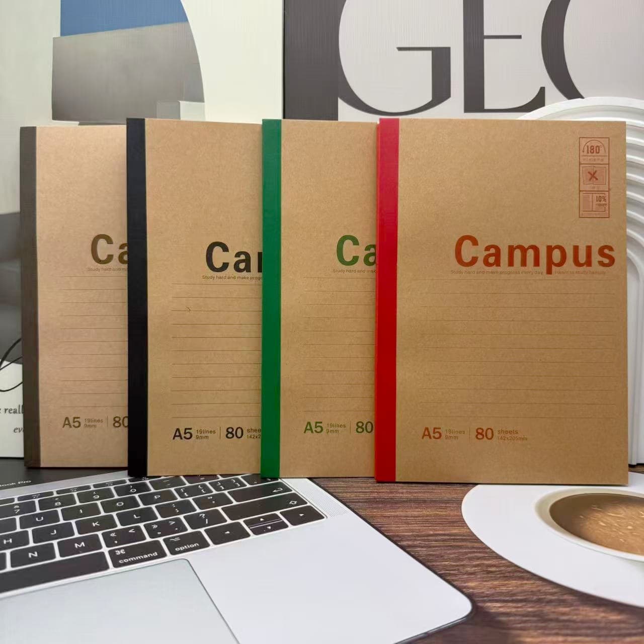 A5 Leather Wrap Lay-Flat Notebook Student Minimalist Notepad Office Softcover Wholesale Meeting Minutes