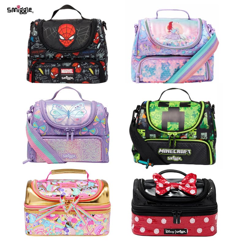 Smiggle Australian double-layer lunch bag primary school children's insulated meal bag portable cross-body casual