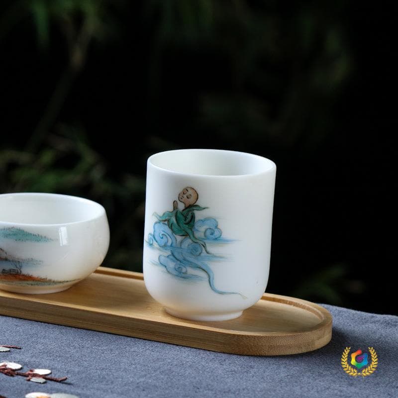 ✅ Kung Fu Tea Ceremony Bamboo Coaster Heat Insulation Pad Bamboo Six Gentlemen Round Wood Coaster Mosaic Coaster Customizable with Logo