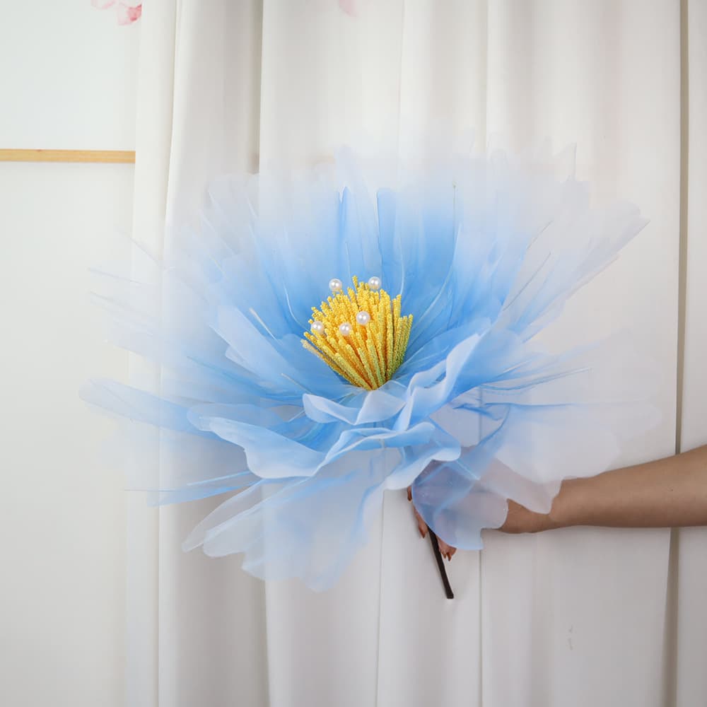 Modern Simplicity Large Size Artificial Peony Flowers Window Display Decoration Wedding Outdoor Event Decor Silk Mesh Flowers Wholesale