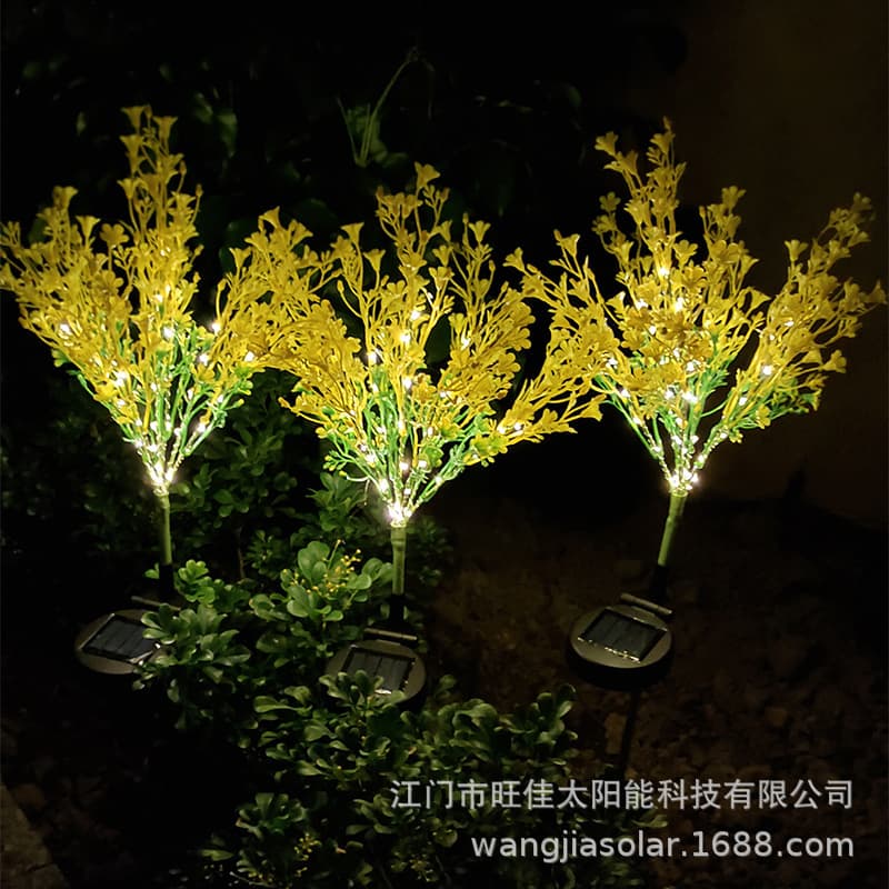 Cross-border Solar Rape Flower Light Outdoor Garden Decorative Lawn Light LED Simulation Ground Insert Landscape Light