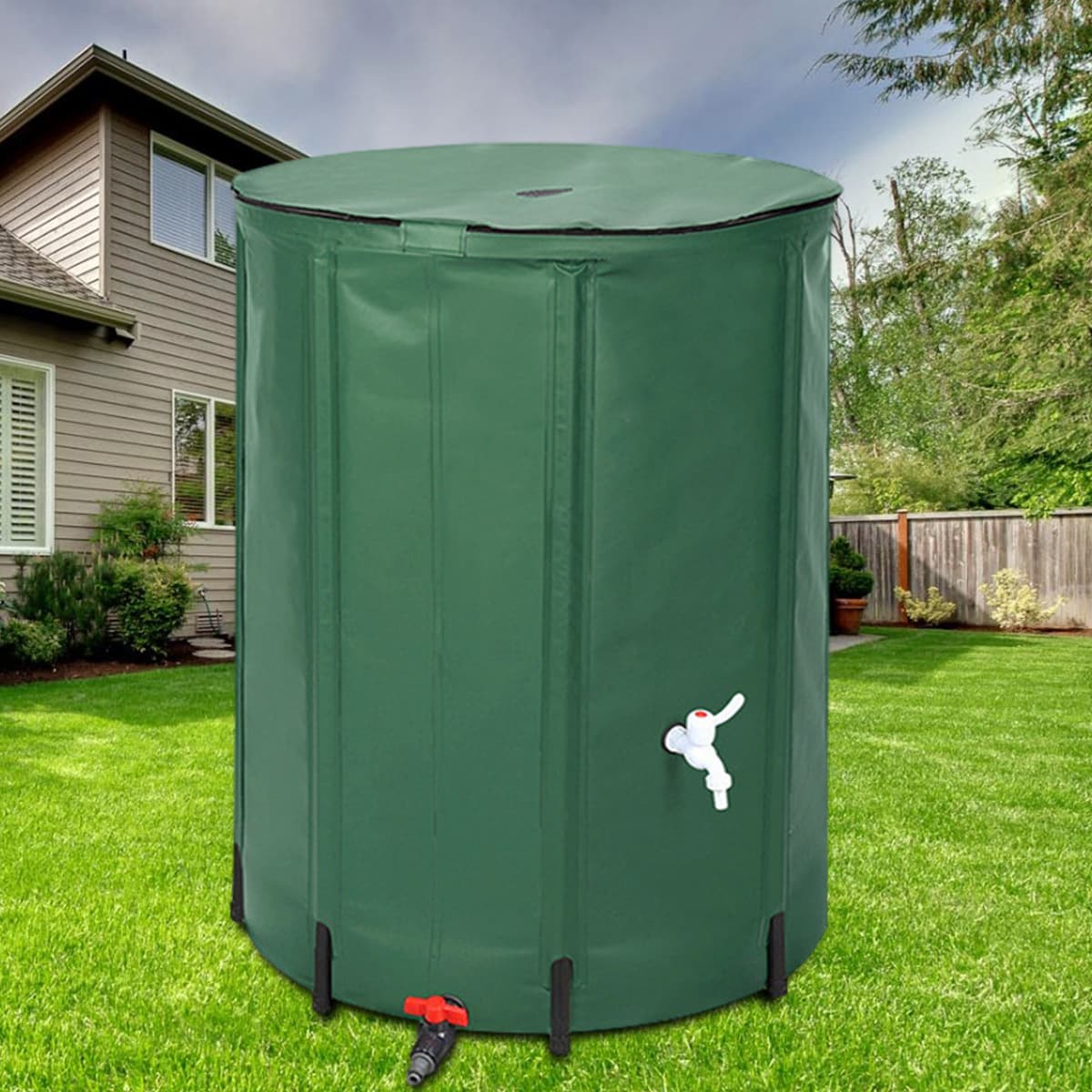 Factory Cross-Border Supply PVC Assembled Foldable Water Bucket Garden Rain Barrel Rainwater Collector Rainwater Storage