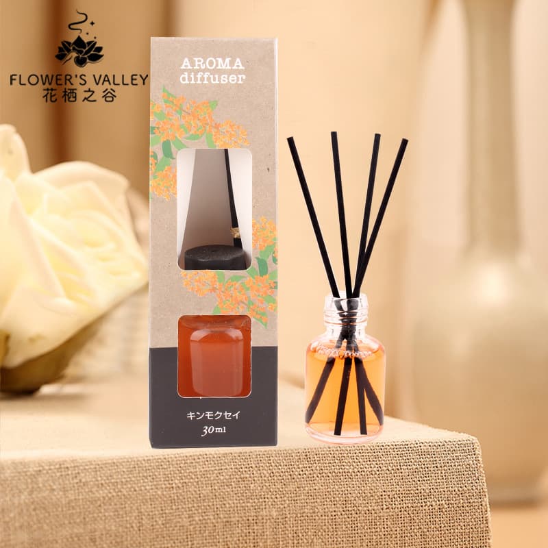 Flameless Diffuser Manufacturer Set for Home Indoor Toilet Deodorizing, Gardenia Scented Bottle with Rattan Reed Sticks