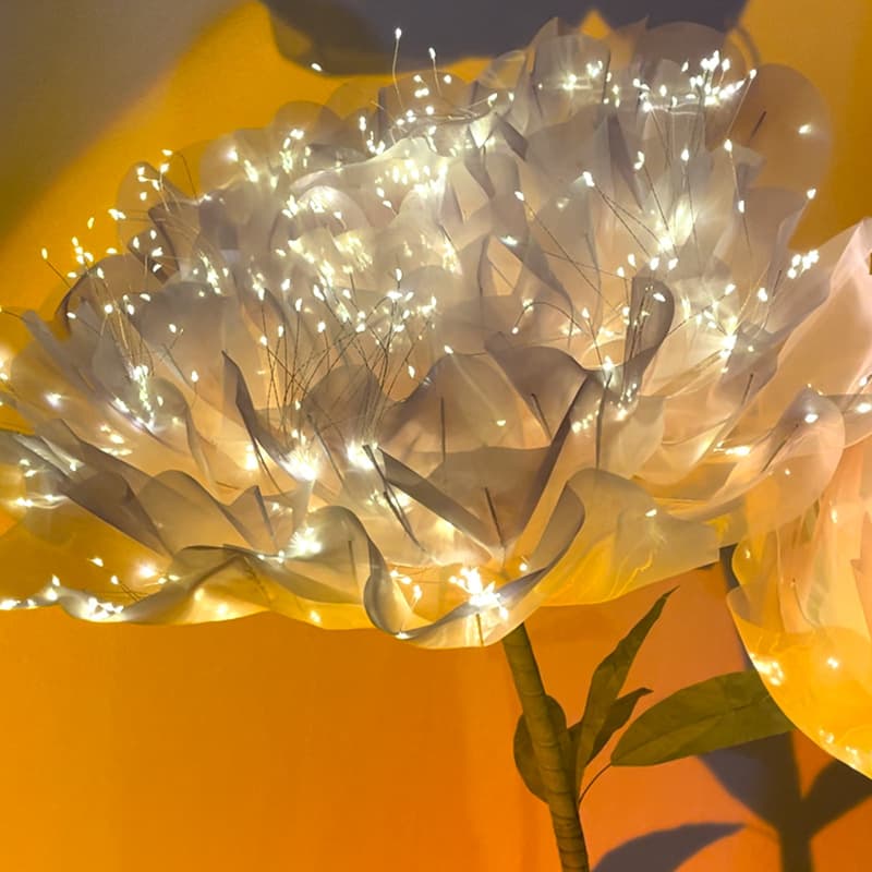 Starry Sky Open-Close Flower Lamp Home Decorative Ornament Silk Net Flower Hydrangea Lamp Artificial Hydrangea Artificial Flower