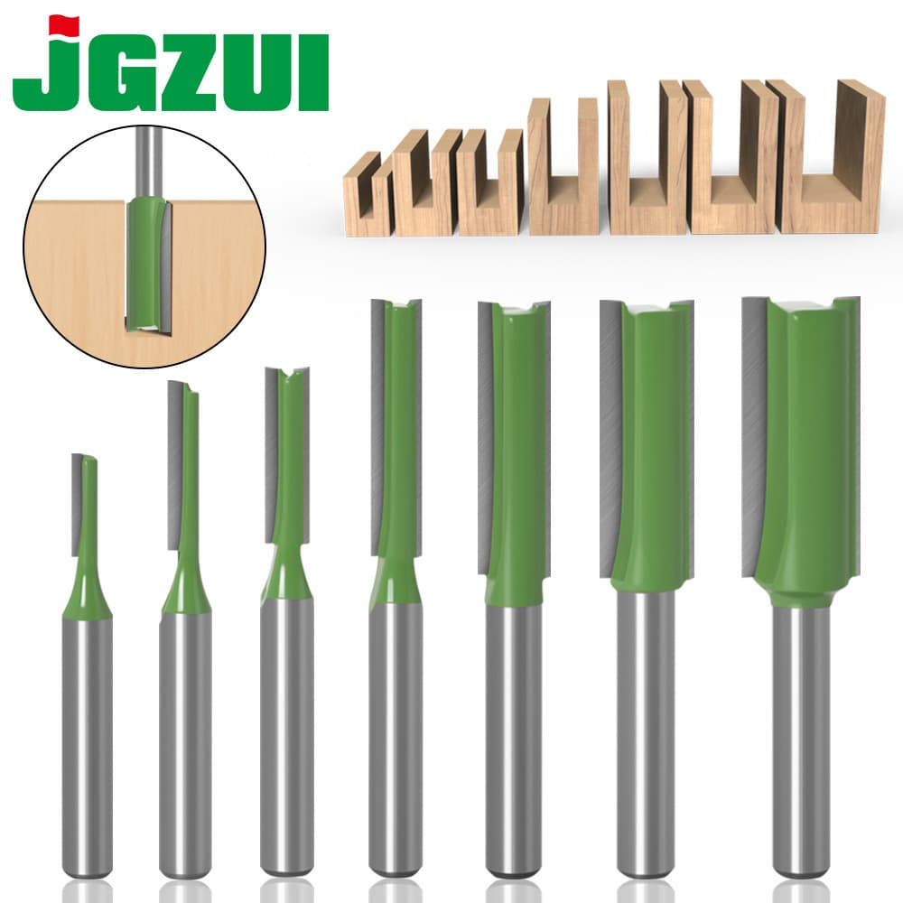 6-Piece Set Single-Blade Double-Blade Straight Knife Woodworking CNC Machine Tool Head For Edge Trimming Slot Cutting