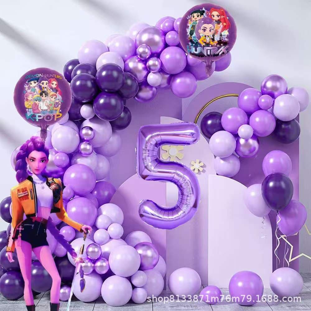 Huntress Witch Birthday Theme Party Decoration Supplies Banner Bunting Cake Topper Flags Kpop Set
