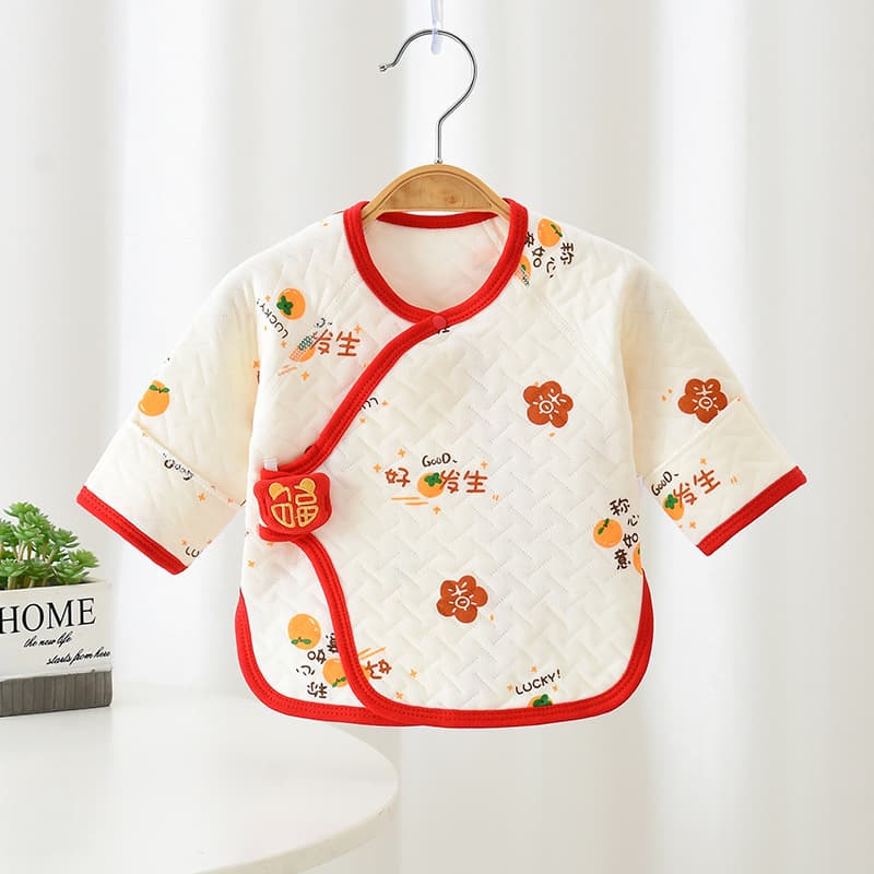 Wholesale Baby Half-Back Thermal Cotton-Padded Newborn Top, Pure Cotton Class A, Spring/Autumn/Winter, 0-3 Months Baby Monk Style