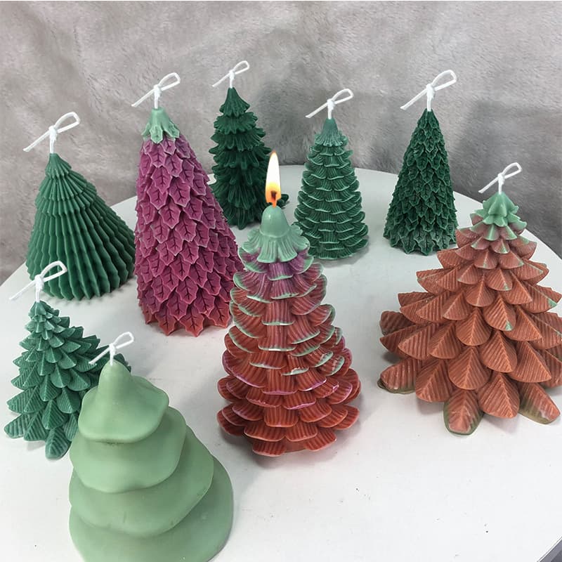 Renshan Christmas DIY Christmas tree aromatherapy candle silicone mold three-dimensional pine cone aromatherapy plaster glue mold