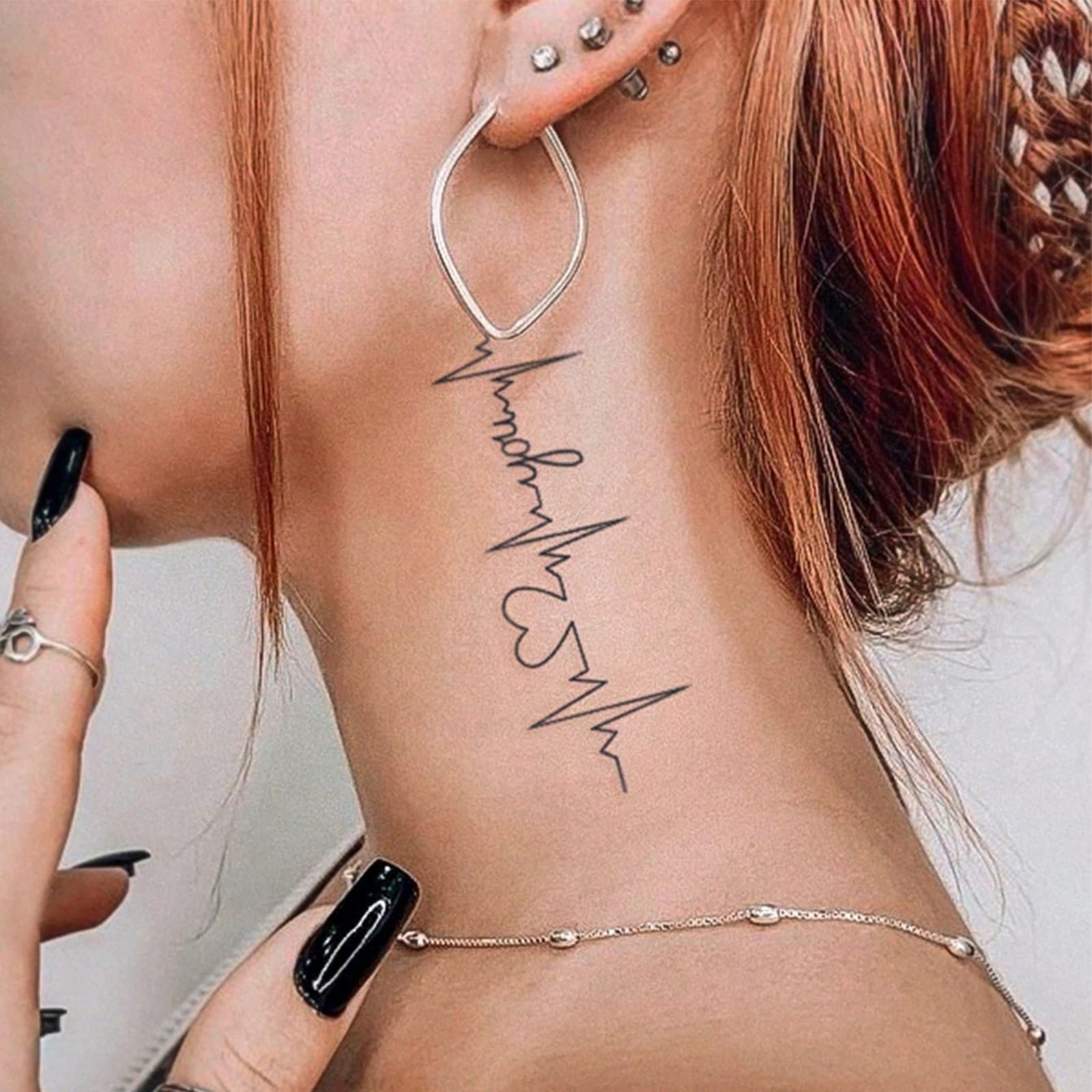 Cross-border popular ins style simple and high-end European and American personalized love heartbeat English short sentence tattoo stickers