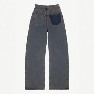 Strongly Recommended Design Sense Nanyou High Quality M6 High Waist Straight Leg Jeans Pocket Contrast Reverse Wear Side Zipper Long Pants Women