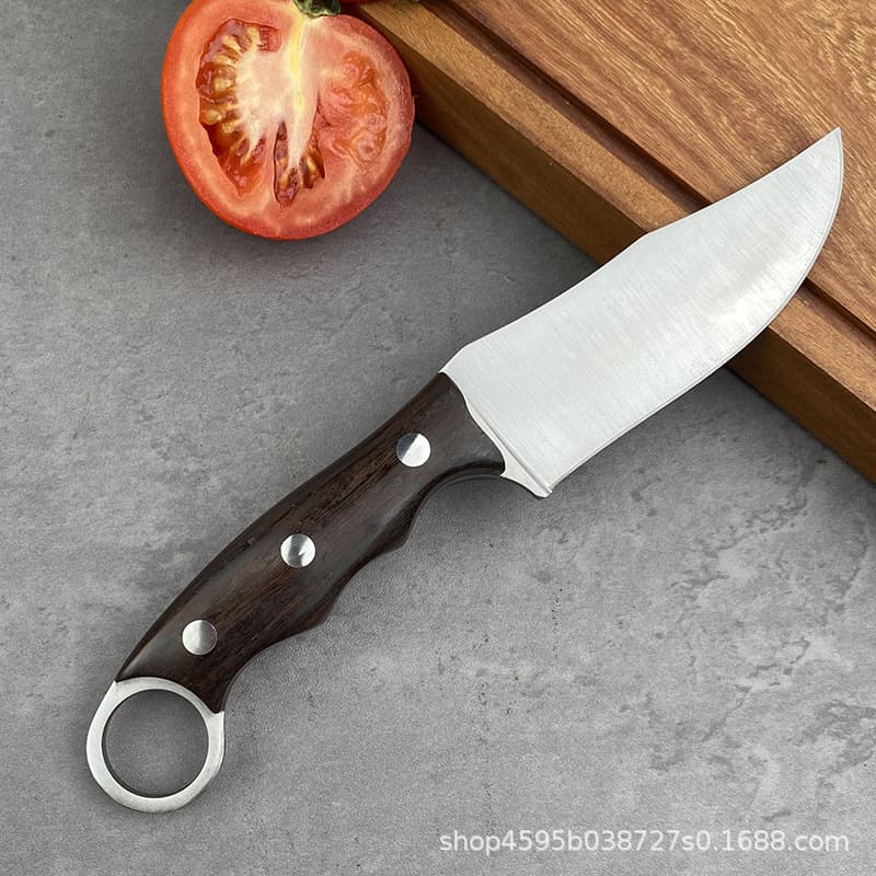 Hand-forged Mongolian Meat Knife, Sharp for Hand-Grabbed Meat, Steak, Fruit, BBQ, and Vegetable Cutting, Sharpenable
