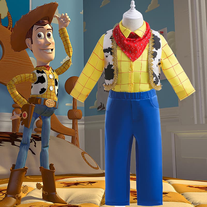 New Foreign Trade Boys' Patchwork Tuxedo Three-Piece Set Toy Story Cosplay Woody Performance Costume Children's Set