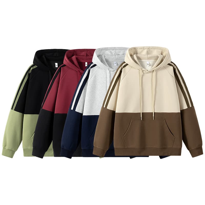 Oversize American-style Casual Inner Layer Couple Hoodie 280g Heavyweight Pure Black Sweatshirt for Men, Cool and Stylish