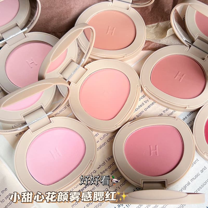 HERORANGE Single Blush, Natural Nude Look, Peach Apricot, Matte Highlighter & Contour Palette